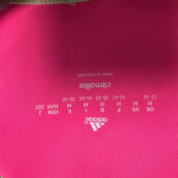 Adidas Pink and Green Cropped Leggings - Picture 6 of 6